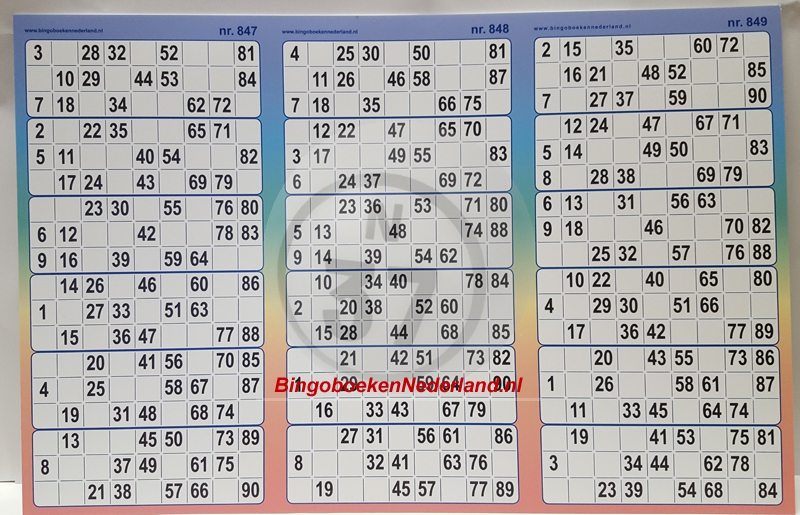Bingo oplegkaart 18-up full colour kunststof